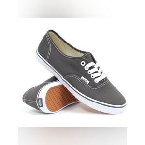 Vans Lo Pro Pewter And White Sneakers